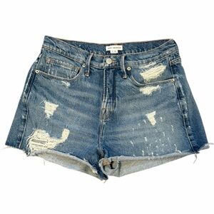 Good American Good 90s‎ Blue Distressed Jean Shorts Size 26